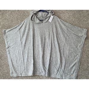 Livi Active Women's Gray Ribbed Dolman Sleeve Sporty Hoodie Top Size 10/12